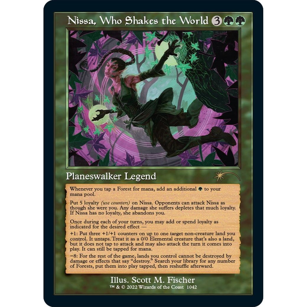 Nissa, Who Shakes the World (Retro Frame) (1042) (Secret Lair Drop Series) - PokeBox USA