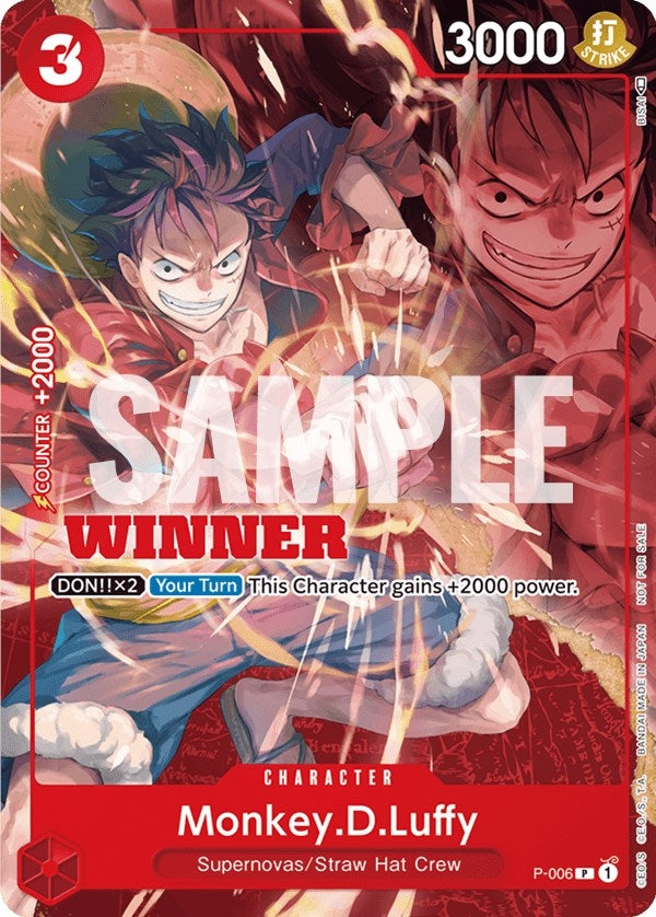Image for Monkey.D.Luffy - P-006 (Winner Pack Vol. 1) (P-006) (One Piece Promotion Cards) (OP-PR) - One Piece Card Game
