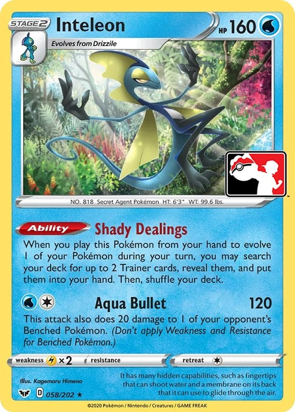 Image for Inteleon (058/202) (Prize Pack Series Cards) - Pokemon