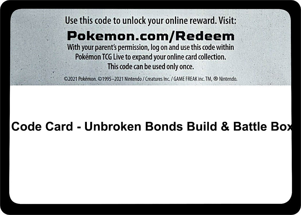 Image for Code Card - Unbroken Bonds Build & Battle Box (SM - Unbroken Bonds) (SM10) - Pokemon