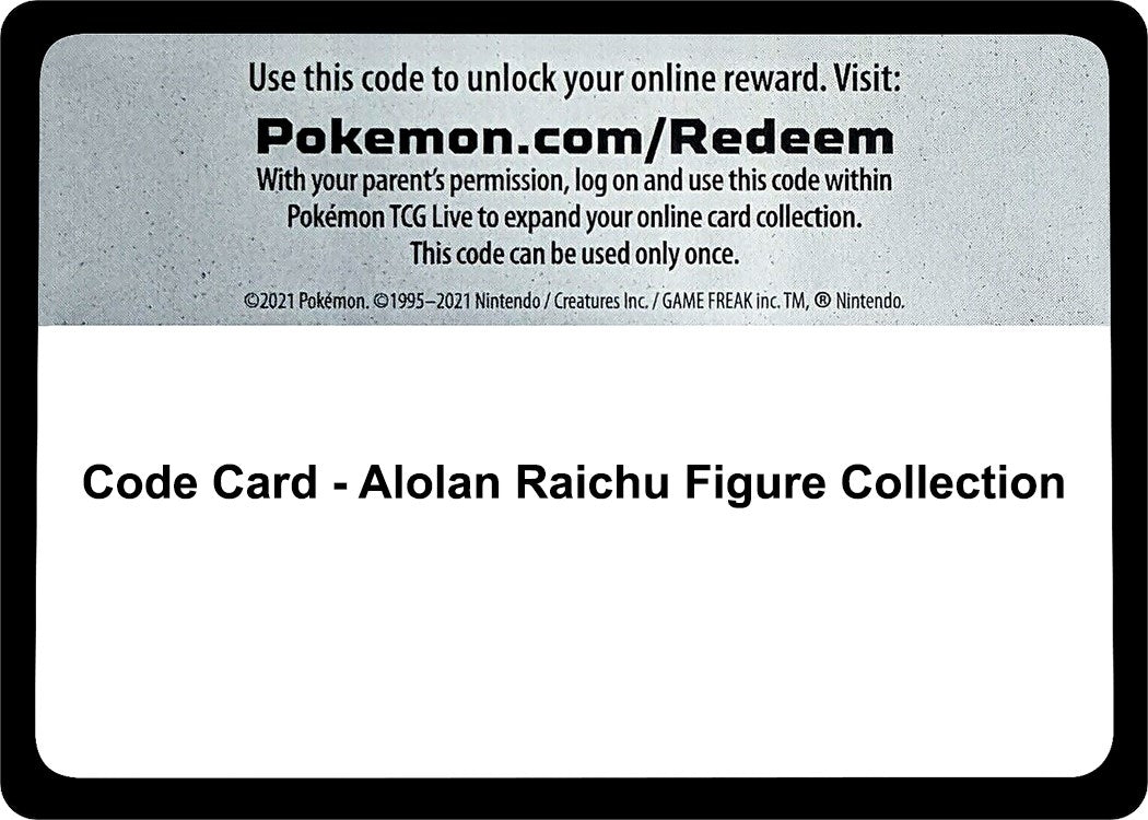 Image for Code Card - Alolan Raichu Figure Collection (Miscellaneous Cards & Products) (MCAP) - Pokemon