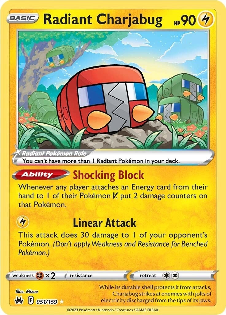 Image for Radiant Charjabug (051/159) (SWSH: Crown Zenith) - Pokemon