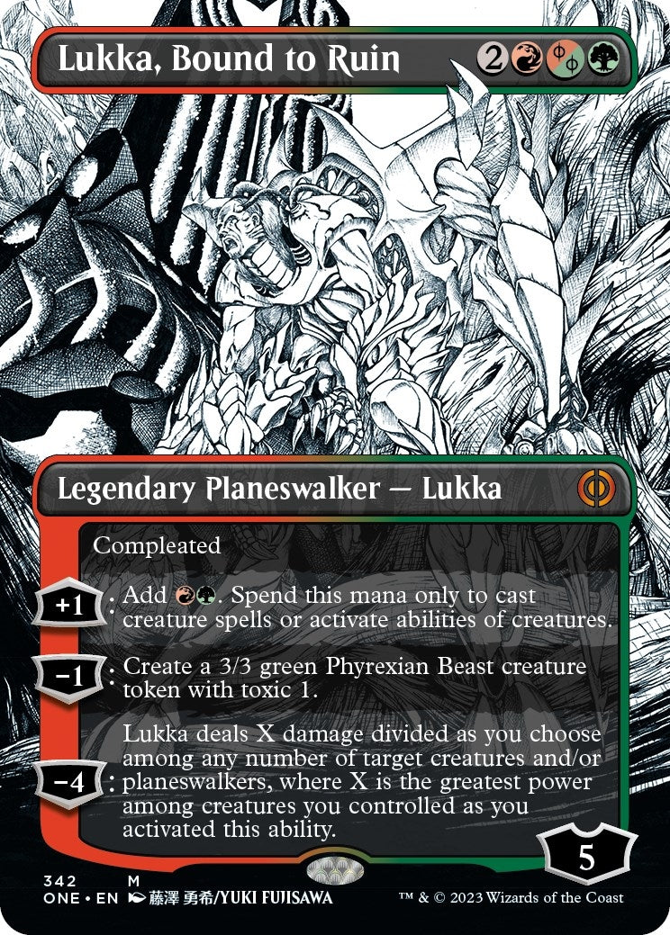 Lukka, Bound to Ruin (Borderless) (342) (Phyrexia: All Will Be One)