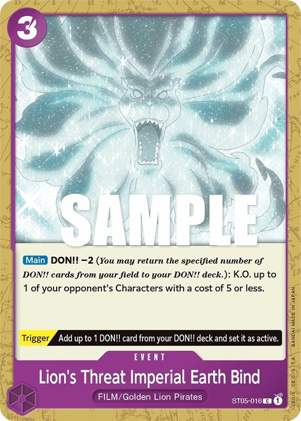 Image for Lion's Threat Imperial Earth Bind (ST05-016) (Starter Deck 5: Film Edition) (ST-05) - One Piece Card Game
