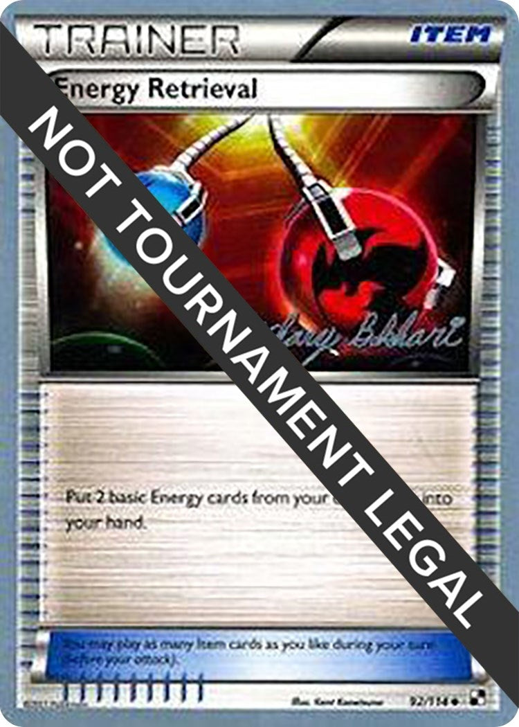Image for Energy Retrieval - 2012 (Zachary Bokhari) (92/114) (World Championship Decks) (WCD) - Pokemon