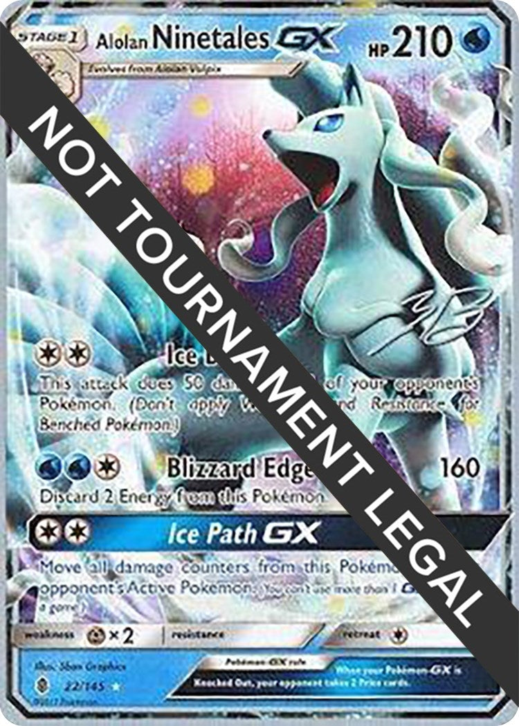 Image for Alolan Ninetales GX - 2017 (Zachary Bokhari) (22/145) (World Championship Decks) (WCD) - Pokemon