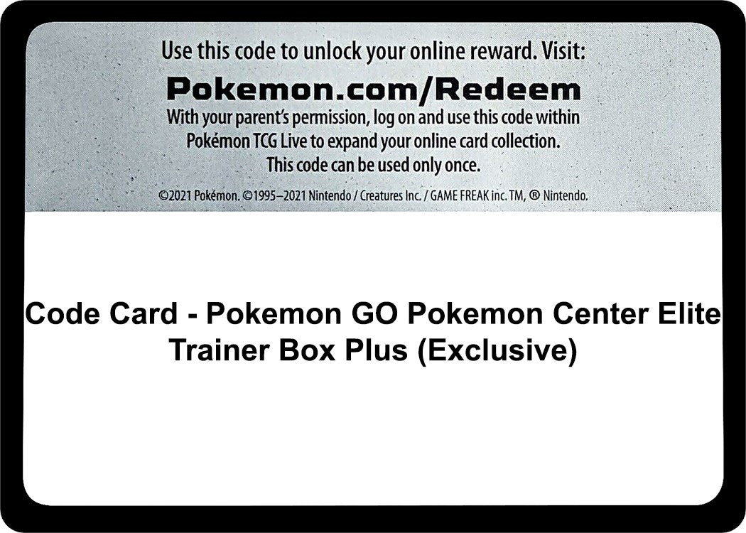 Image for Code Card - Pokemon GO Pokemon Center Elite Trainer Box Plus (Exclusive) (Pokemon GO) (PGO) - Pokemon