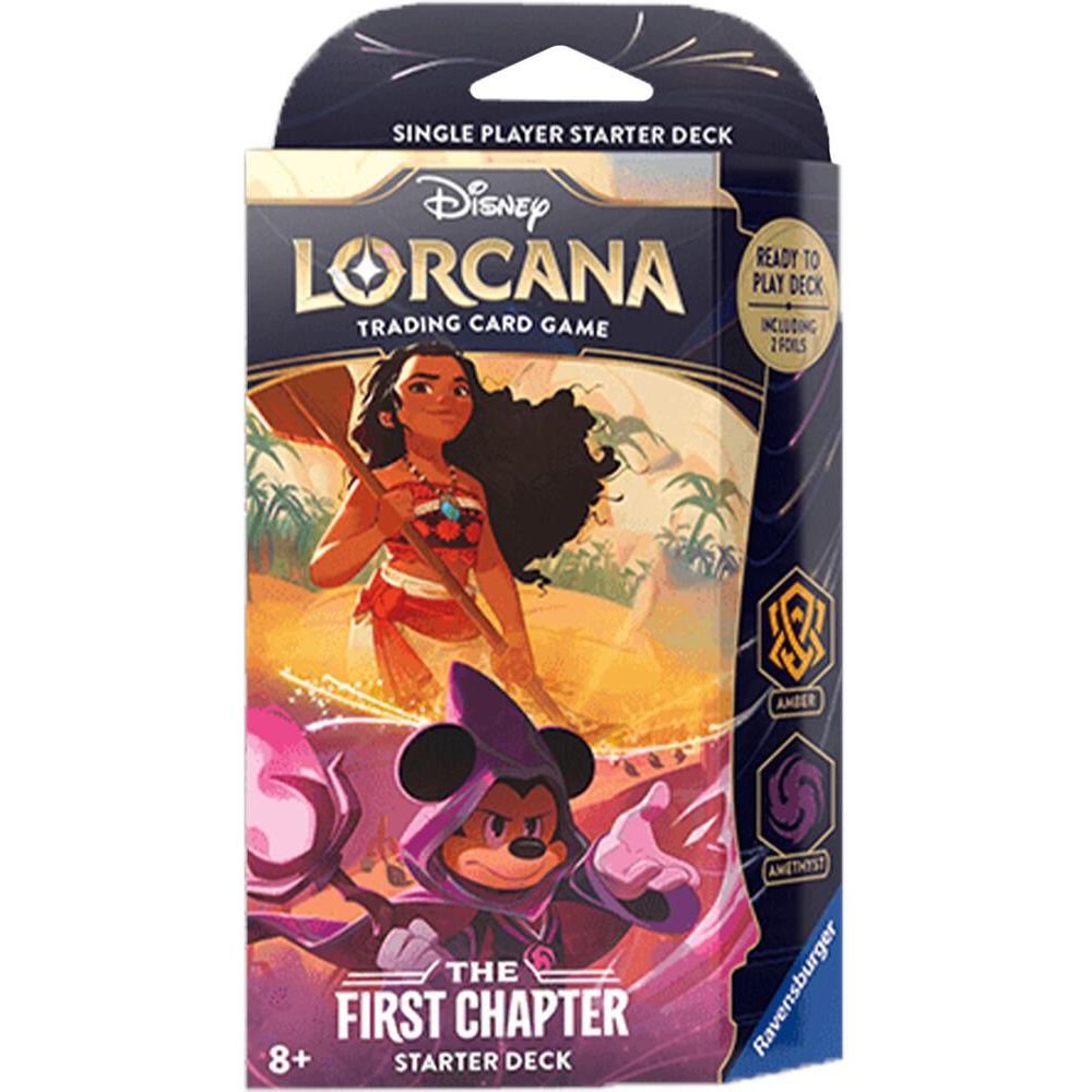 Disney Lorcana TCG - Set 1: The Fist Chapter - Moana & Mickey Starter Deck (Amber/Amethyst) - PokeBox USA