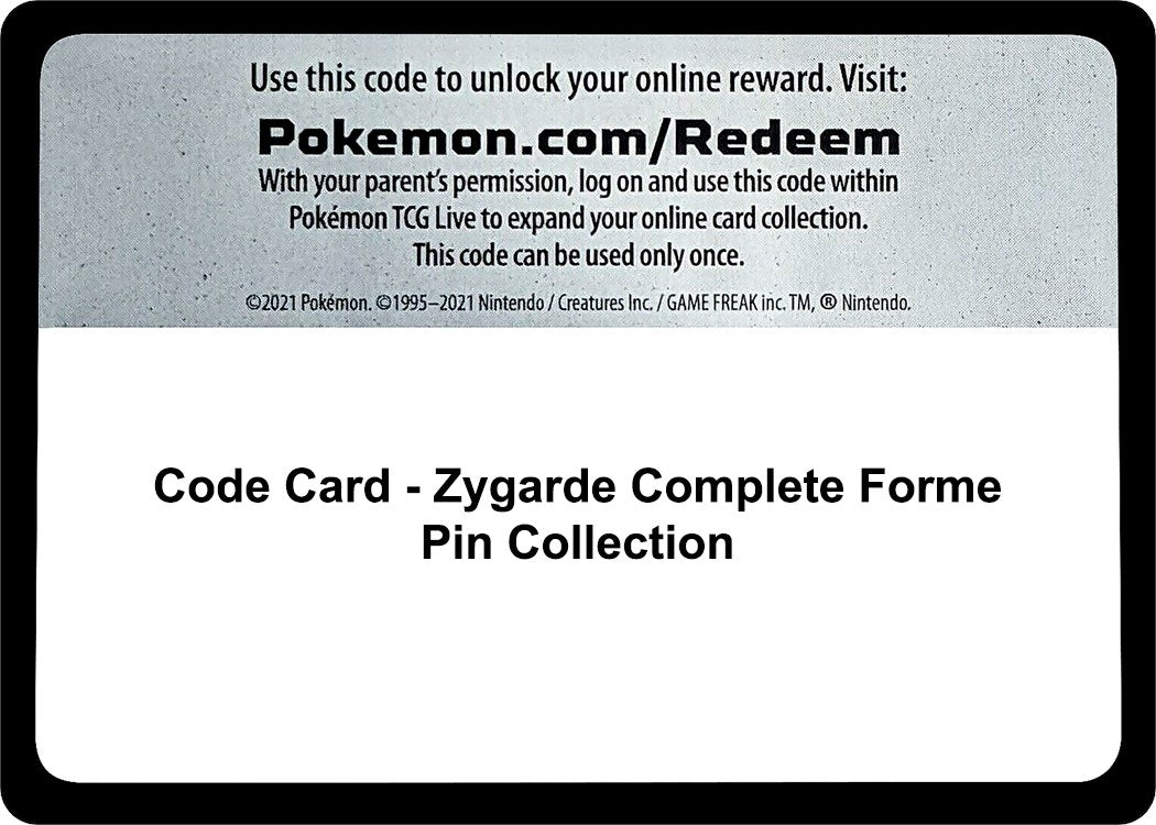 Image for Code Card - Zygarde Complete Forme Pin Collection (SM Base Set) (SM01) - Pokemon