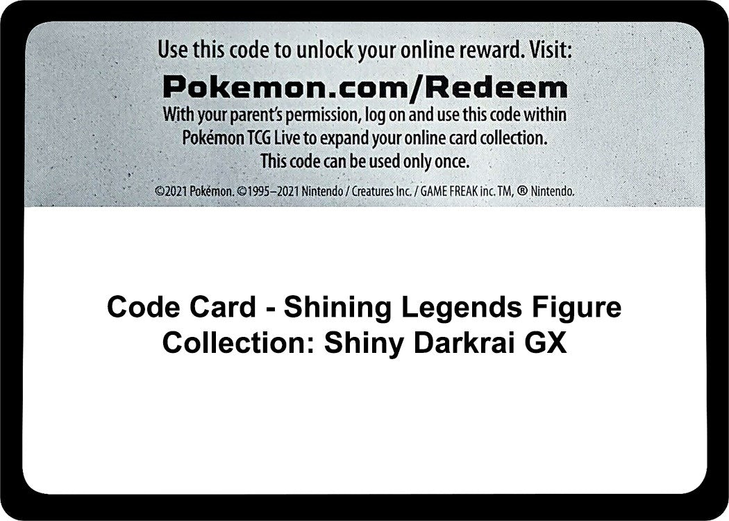 Image for Code Card - Shining Legends Figure Collection: Shiny Darkrai GX (Shining Legends) (SHL) - Pokemon