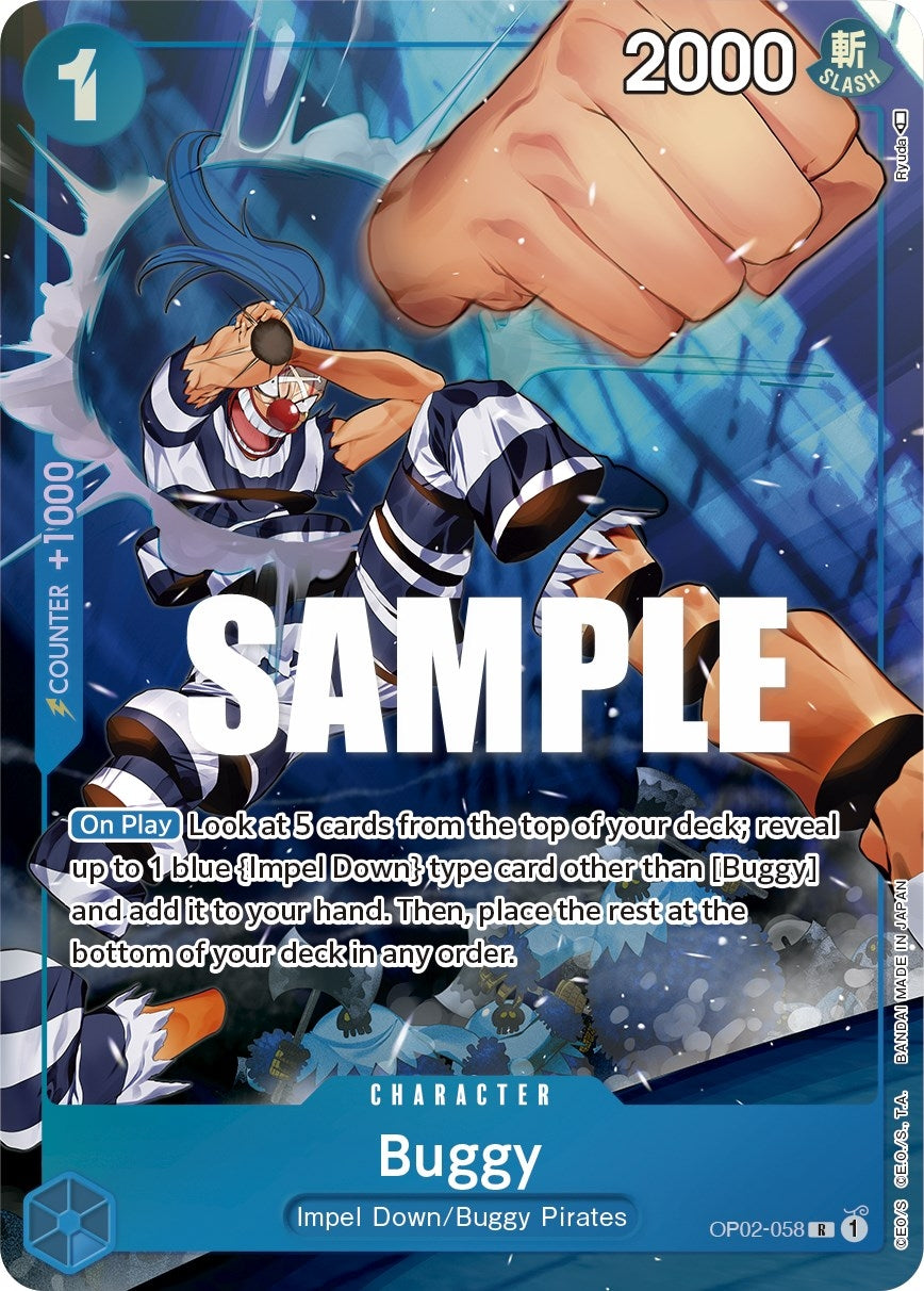 Image for Buggy (Alternate Art) (OP02-058) (Paramount War) (OP02) - One Piece Card Game