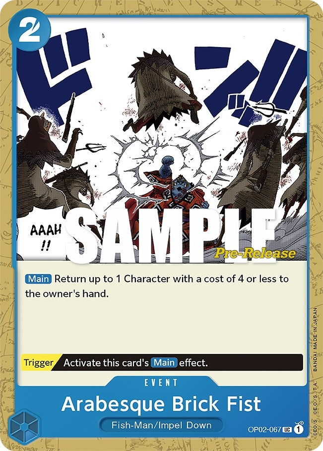 Image for Arabesque Brick Fist (OP02-067) (Paramount War Pre-Release Cards) (OP02 PRE) - One Piece Card Game