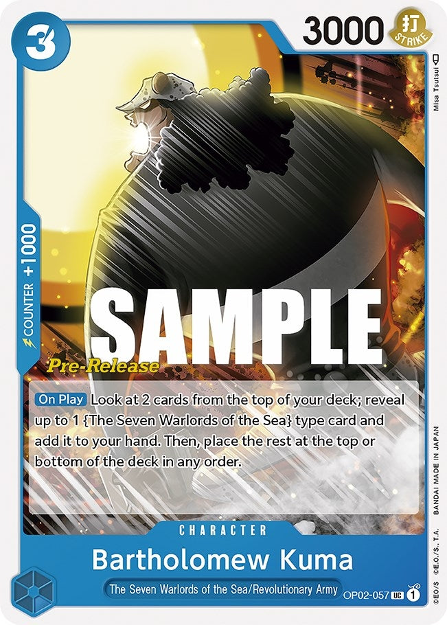 Image for Bartholomew Kuma (OP02-057) (Paramount War Pre-Release Cards) (OP02 PRE) - One Piece Card Game