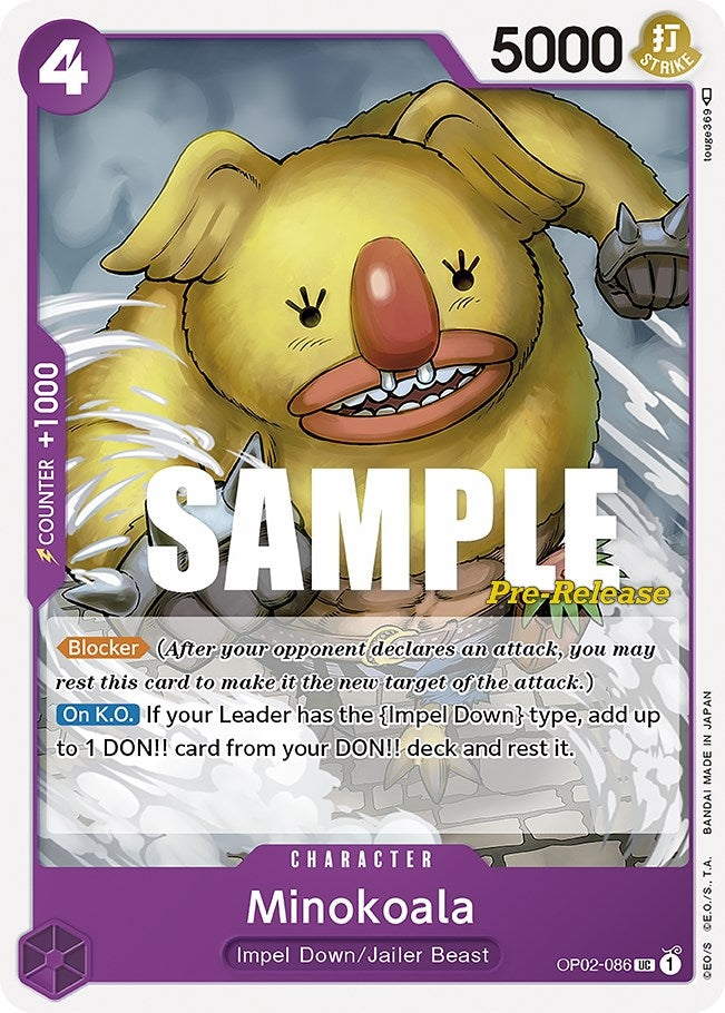 Image for Minokoala (OP02-086) (Paramount War Pre-Release Cards) (OP02 PRE) - One Piece Card Game