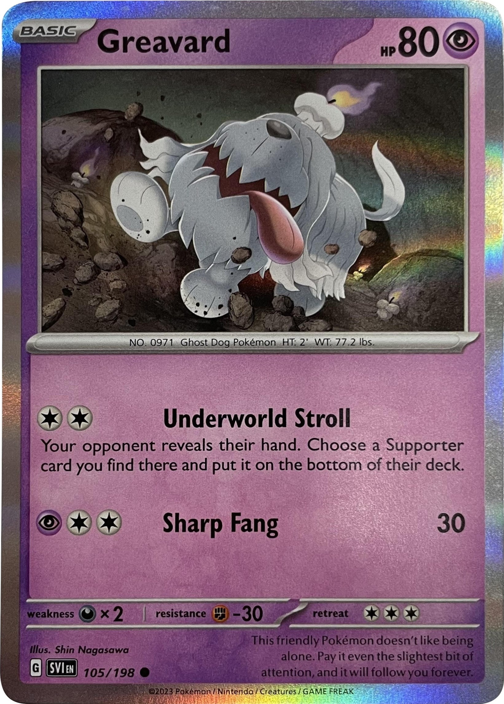 Image for Greavard - 105/198 (Mirage Holo) (105/198) (Miscellaneous Cards & Products) (MCAP) - Pokemon