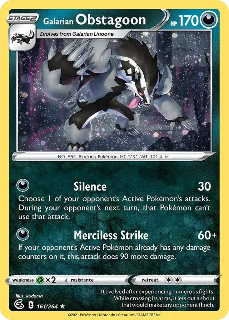 Image for Galarian Obstagoon (Cosmos Holo) (161/264) (Miscellaneous Cards & Products) (MCAP) - Pokemon