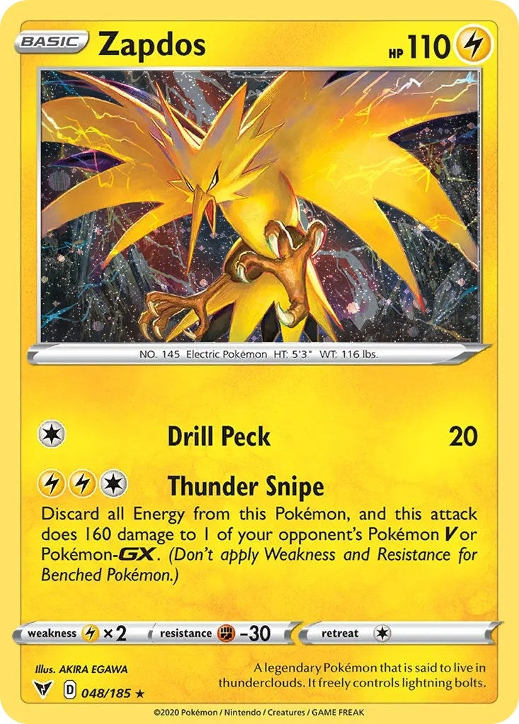 Image for Zapdos (Cosmos Holo) (048/185) (Miscellaneous Cards & Products) (MCAP) - Pokemon
