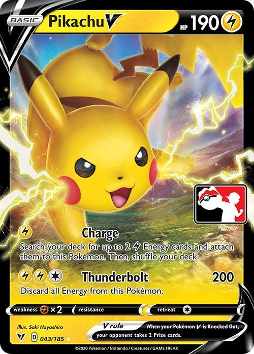 Image for Pikachu V (043/185) (Prize Pack Series Cards) - Pokemon