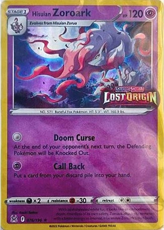 Image for Hisuian Zoroark - 076/196 (Lost Origin Stamped) (076/196) (Miscellaneous Cards & Products) (MCAP) - Pokemon