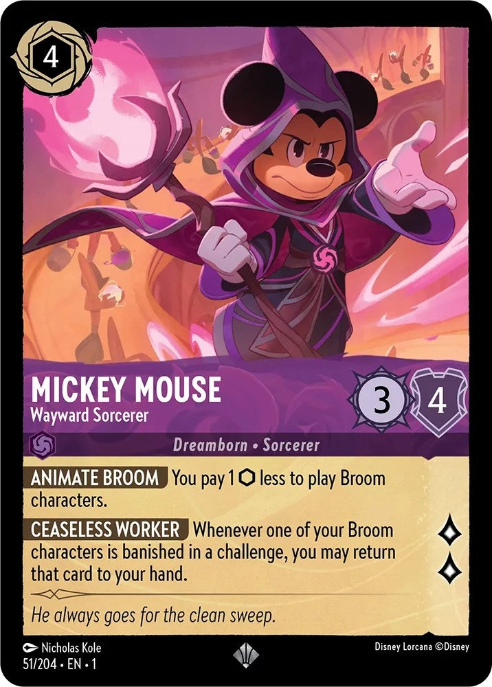 Image for Mickey Mouse - Wayward Sorcerer (51/204) (The First Chapter) (1) - Disney Lorcana
