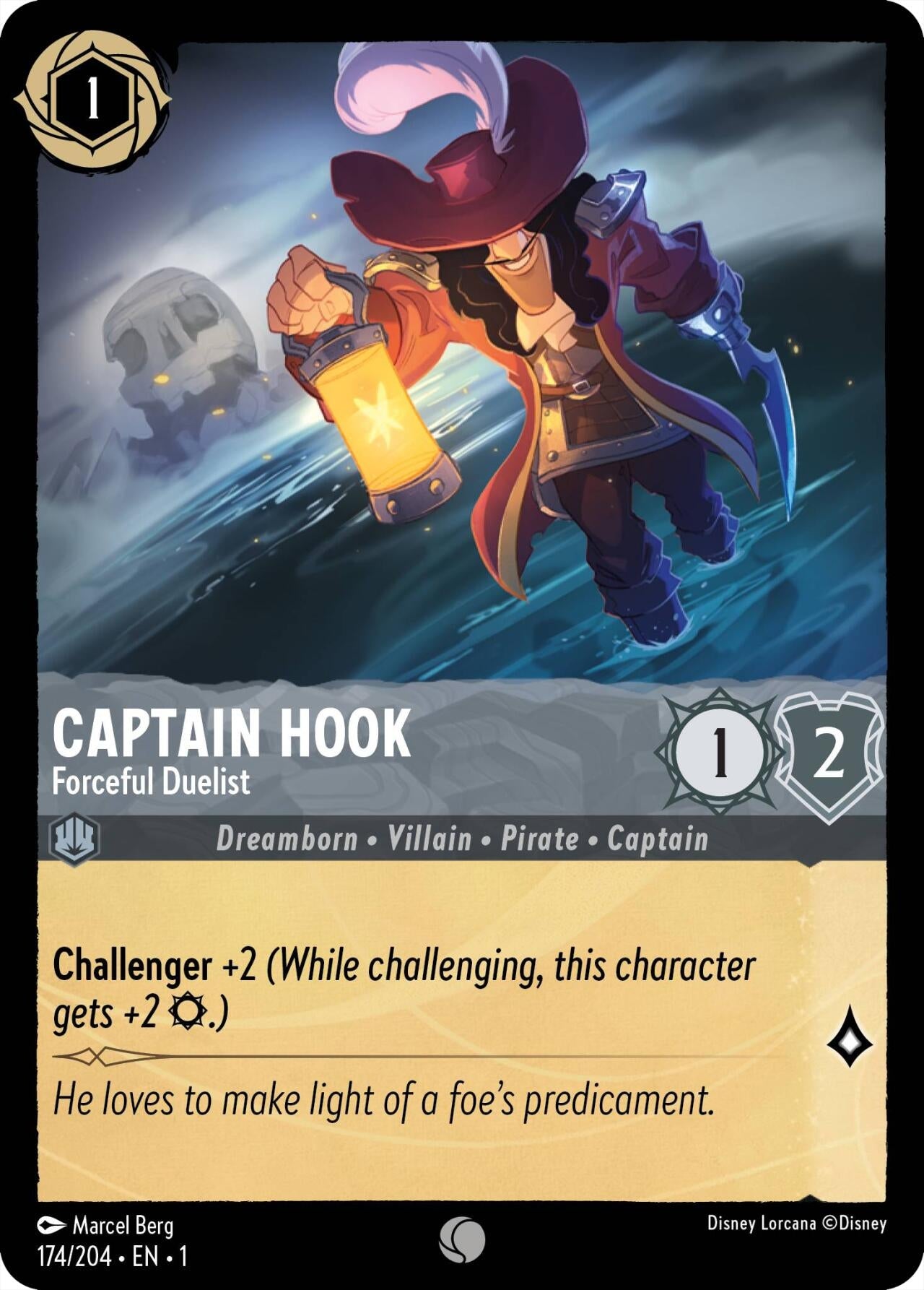 Image for Captain Hook - Forceful Duelist (174/204) (The First Chapter) (1) - Disney Lorcana