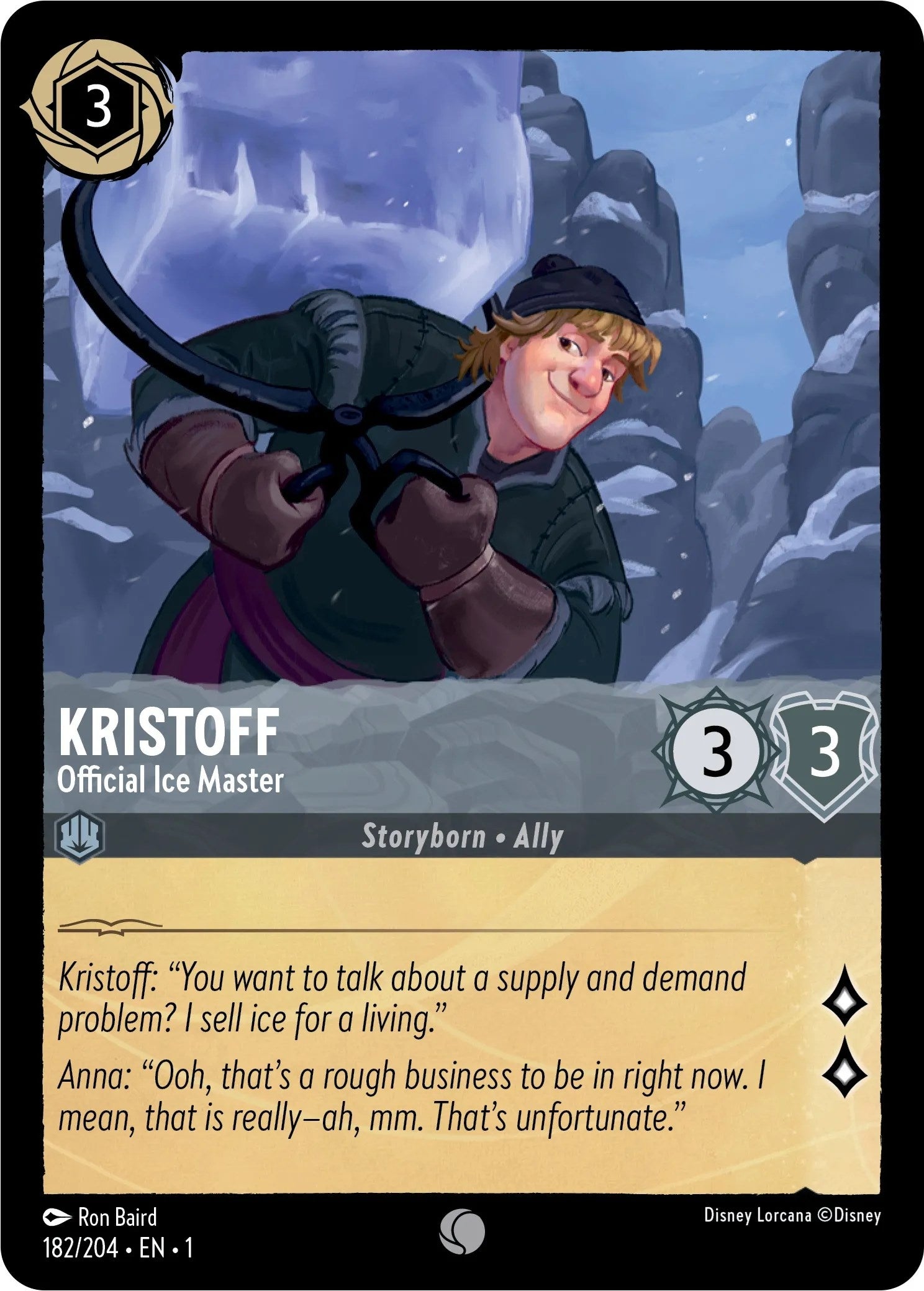 Image for Kristoff - Official Ice Master (182/204) (The First Chapter) (1) - Disney Lorcana