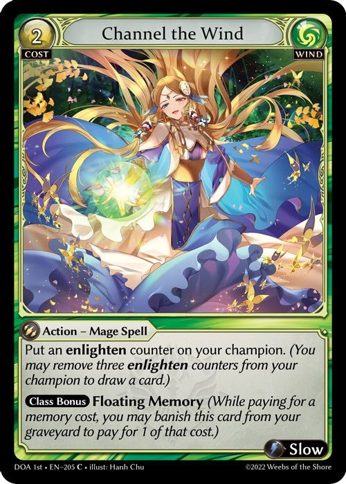 Image for Channel the Wind (205) (Dawn of Ashes 1st Edition) (DOA 1st) - Grand Archive TCG
