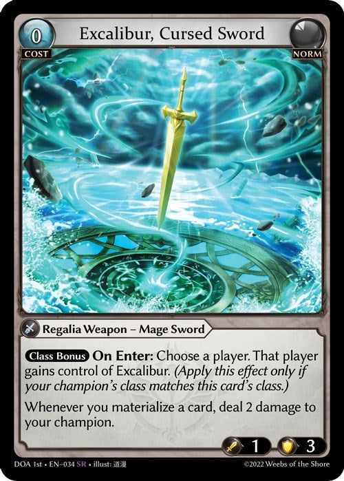 Image for Excalibur, Cursed Sword (034) (Dawn of Ashes 1st Edition) (DOA 1st) - Grand Archive TCG