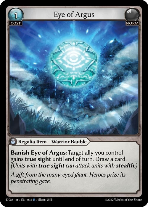 Image for Eye of Argus (035) (Dawn of Ashes 1st Edition) (DOA 1st) - Grand Archive TCG