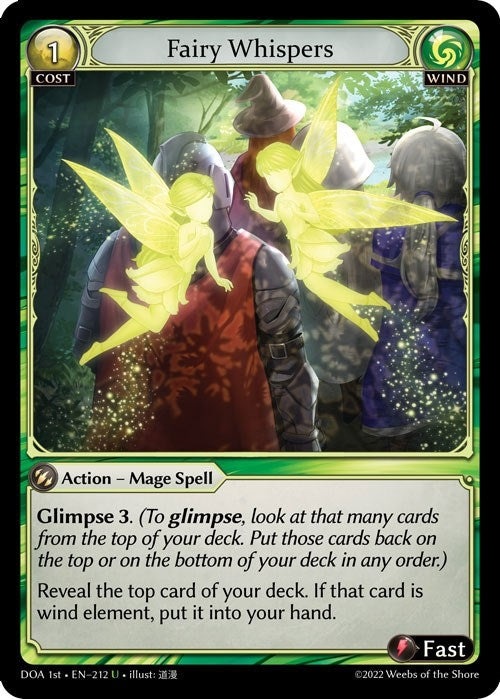 Image for Fairy Whispers (212) (Dawn of Ashes 1st Edition) (DOA 1st) - Grand Archive TCG
