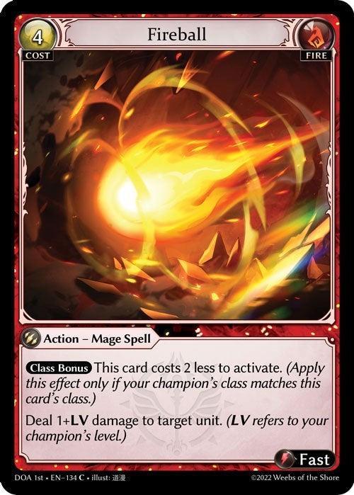 Image for Fireball (134) (Dawn of Ashes 1st Edition) (DOA 1st) - Grand Archive TCG