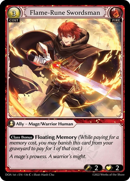 Image for Flame-Rune Swordsman (136) (Dawn of Ashes 1st Edition) (DOA 1st) - Grand Archive TCG