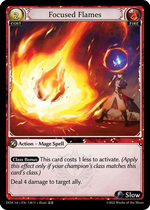 Image for Focused Flames (138) (Dawn of Ashes 1st Edition) (DOA 1st) - Grand Archive TCG