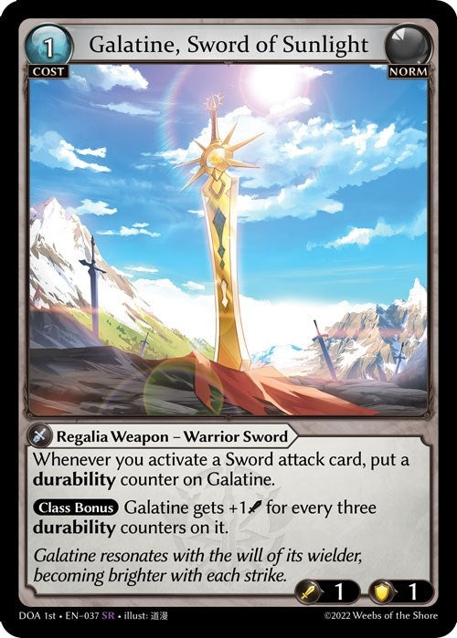 Image for Galatine, Sword of Sunlight (037) (Dawn of Ashes 1st Edition) (DOA 1st) - Grand Archive TCG