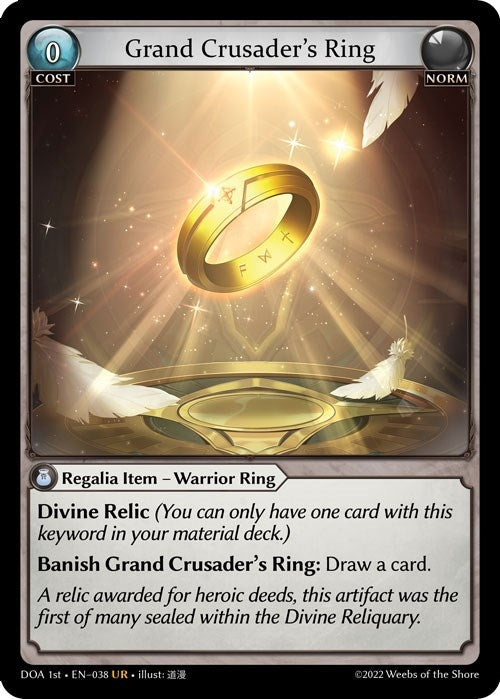 Image for Grand Crusader's Ring (038) (Dawn of Ashes 1st Edition) (DOA 1st) - Grand Archive TCG