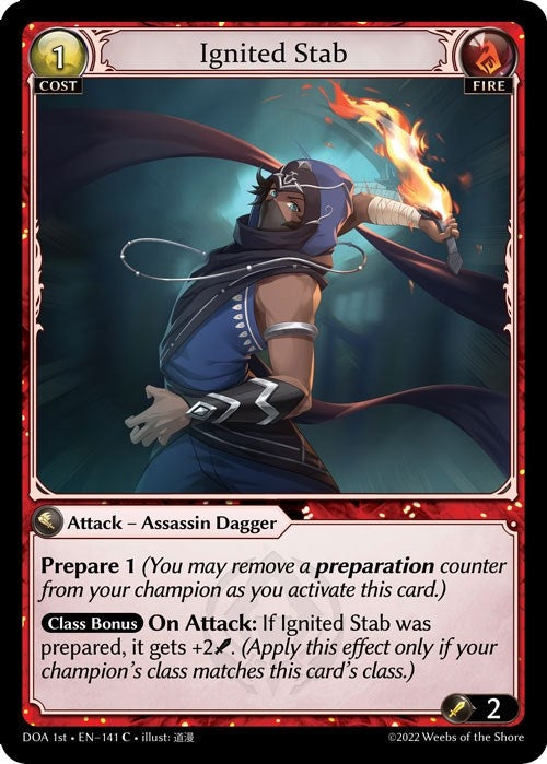 Image for Ignited Stab (141) (Dawn of Ashes 1st Edition) (DOA 1st) - Grand Archive TCG