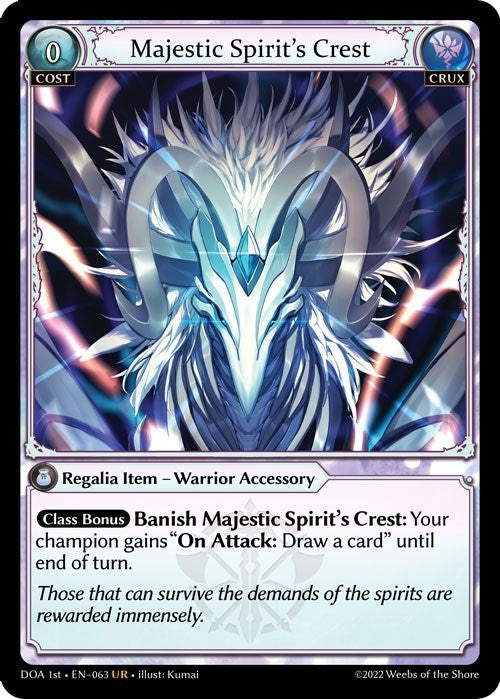 Image for Majestic Spirit's Crest (063) (Dawn of Ashes 1st Edition) (DOA 1st) - Grand Archive TCG
