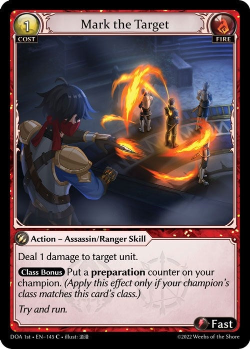 Image for Mark the Target (145) (Dawn of Ashes 1st Edition) (DOA 1st) - Grand Archive TCG