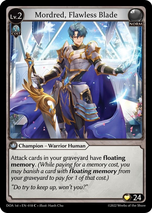 Image for Mordred, Flawless Blade (018) (Dawn of Ashes 1st Edition) (DOA 1st) - Grand Archive TCG