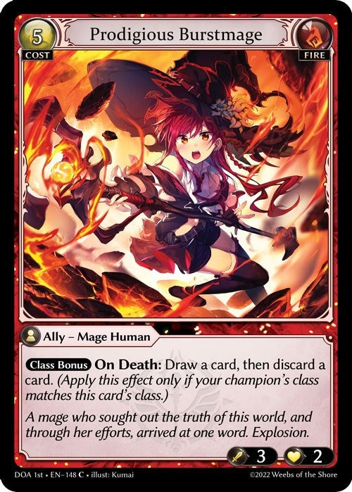 Image for Prodigious Burstmage (148) (Dawn of Ashes 1st Edition) (DOA 1st) - Grand Archive TCG