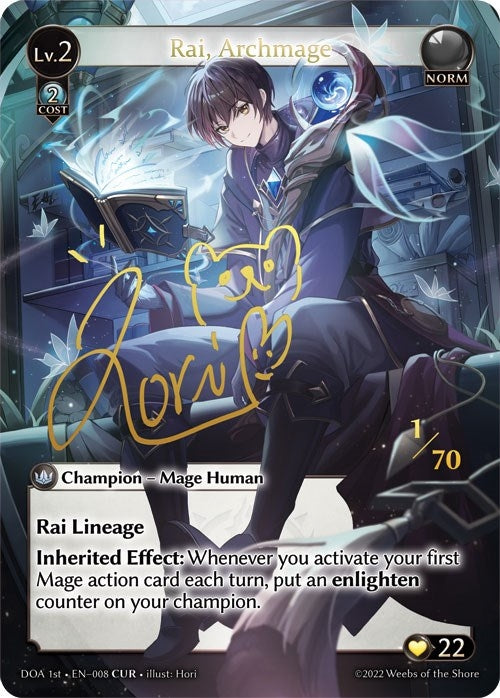 Image for Rai, Archmage (CUR) (008) (Dawn of Ashes 1st Edition) (DOA 1st) - Grand Archive TCG