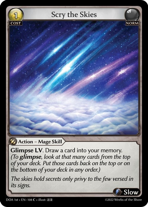 Image for Scry the Skies (108) (Dawn of Ashes 1st Edition) (DOA 1st) - Grand Archive TCG