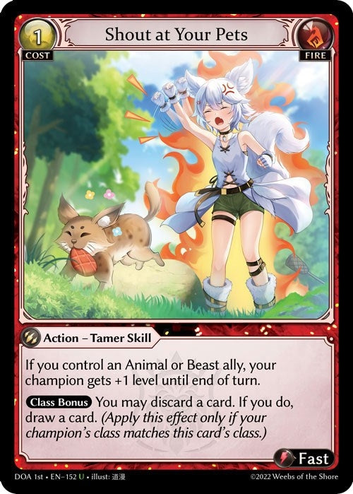 Image for Shout at Your Pets (152) (Dawn of Ashes 1st Edition) (DOA 1st) - Grand Archive TCG