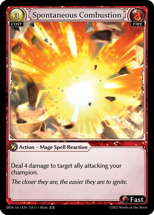 Image for Spontaneous Combustion (154) (Dawn of Ashes 1st Edition) (DOA 1st) - Grand Archive TCG