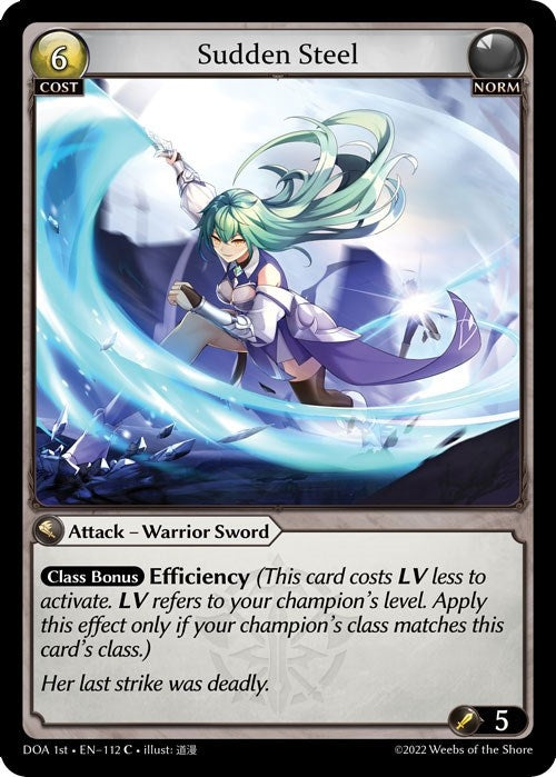 Image for Sudden Steel (112) (Dawn of Ashes 1st Edition) (DOA 1st) - Grand Archive TCG