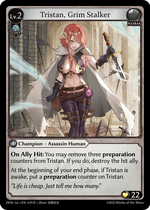Image for Tristan, Grim Stalker (019) (Dawn of Ashes 1st Edition) (DOA 1st) - Grand Archive TCG