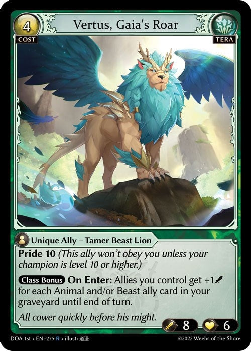 Image for Vertus, Gaia's Roar (275) (Dawn of Ashes 1st Edition) (DOA 1st) - Grand Archive TCG