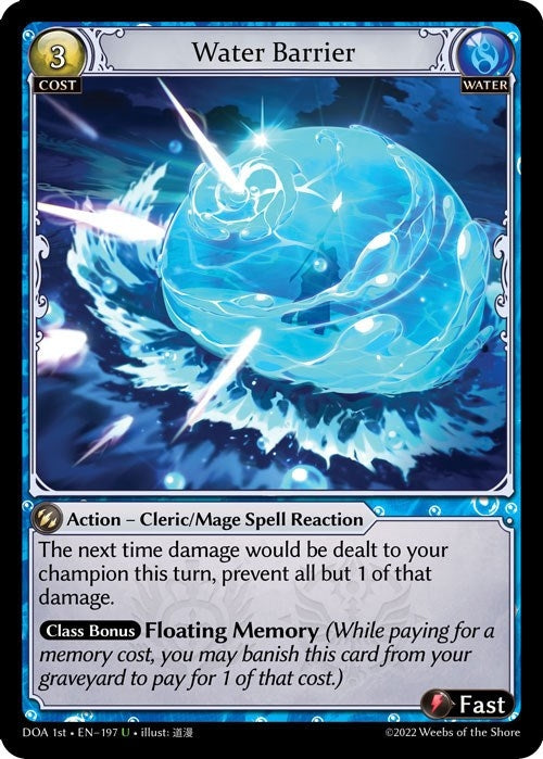 Image for Water Barrier (197) (Dawn of Ashes 1st Edition) (DOA 1st) - Grand Archive TCG