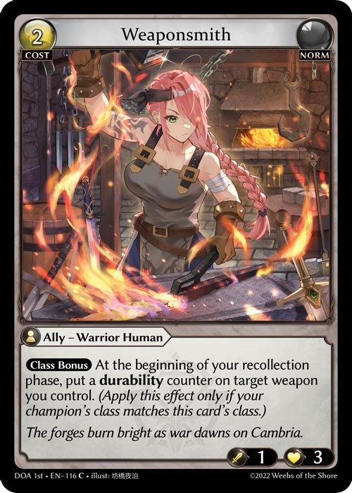 Image for Weaponsmith (116) (Dawn of Ashes 1st Edition) (DOA 1st) - Grand Archive TCG