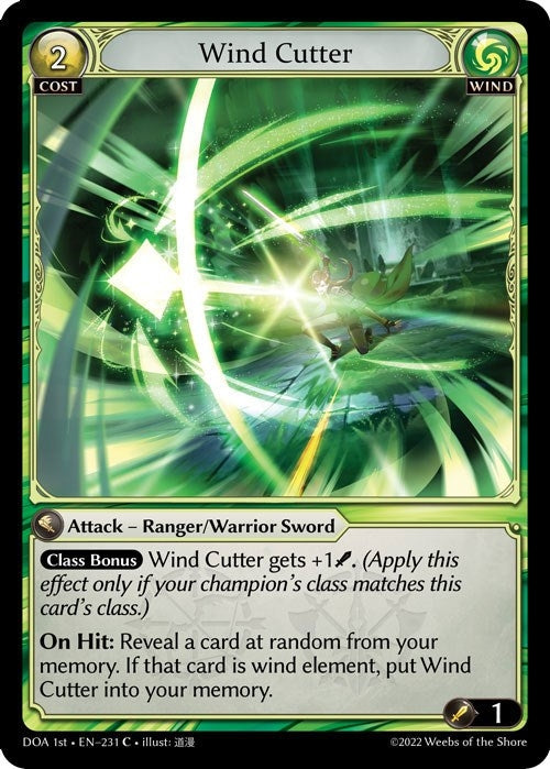 Image for Wind Cutter (231) (Dawn of Ashes 1st Edition) (DOA 1st) - Grand Archive TCG